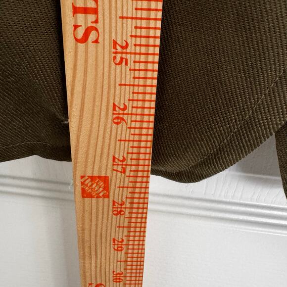 Hazel Army Olive Green Coat Buttons Pockets Double Breasted Women’s M Lined - Picture 14 of 14